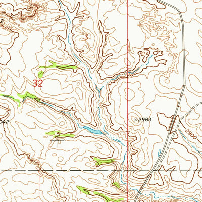 United States Geological Survey Kid Creek, ND (1973, 24000-Scale) digital map