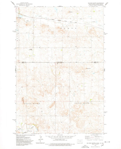 United States Geological Survey Kid Rich Butte, SD-ND (1974, 24000-Scale) digital map