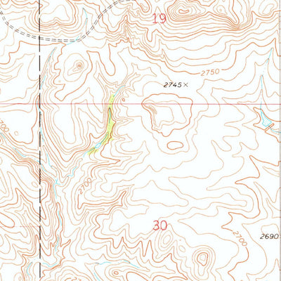United States Geological Survey Kid Rich Butte, SD-ND (1974, 24000-Scale) digital map