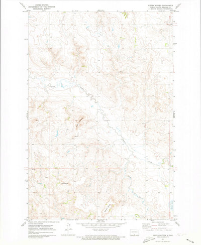 United States Geological Survey Kiefer Buttes, ND (1971, 24000-Scale) digital map