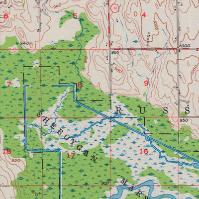 United States Geological Survey Kiel, WI (1954, 62500-Scale) digital map