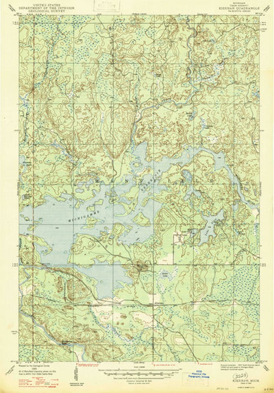 United States Geological Survey Kiernan, MI (1947, 24000-Scale) digital map