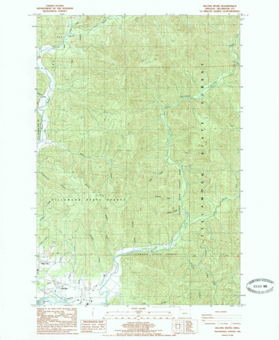United States Geological Survey Kilchis River, OR (1985, 24000-Scale) digital map