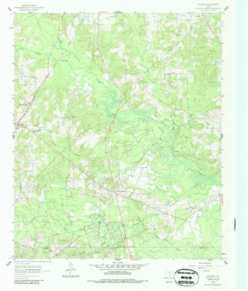 Kildare, TX (1962, 24000-Scale) Map by United States Geological Survey ...