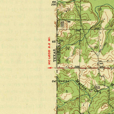 United States Geological Survey Kildare, TX-LA (1948, 62500-Scale) digital map
