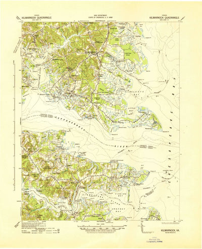 United States Geological Survey Kilmarnock, VA (1942, 62500-Scale) digital map