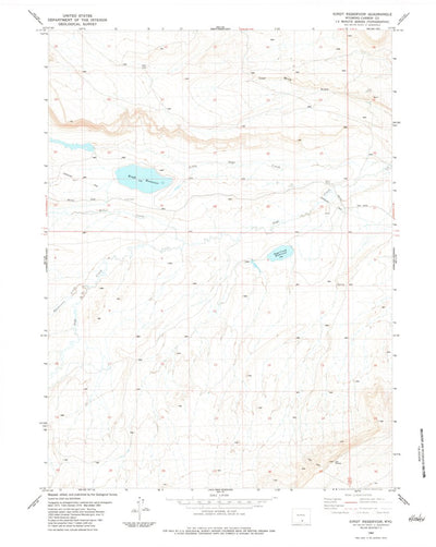 United States Geological Survey Kindt Reservoir, WY (1983, 24000-Scale) digital map