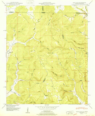 United States Geological Survey King Cove, AL-TN (1951, 24000-Scale) digital map
