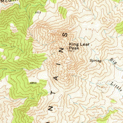 United States Geological Survey King Lear Peak, NV (1966, 62500-Scale) digital map