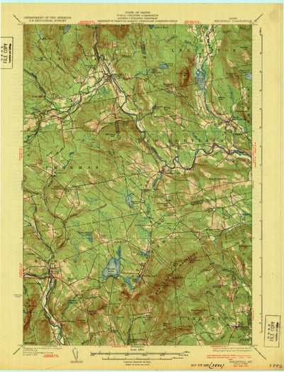United States Geological Survey Kingfield, ME (1932, 62500-Scale) digital map
