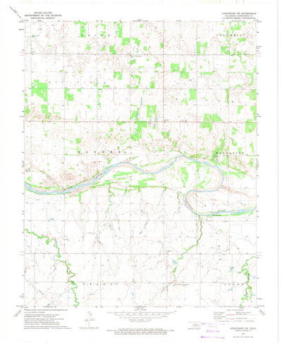 United States Geological Survey Kingfisher NE, OK (1972, 24000-Scale) digital map