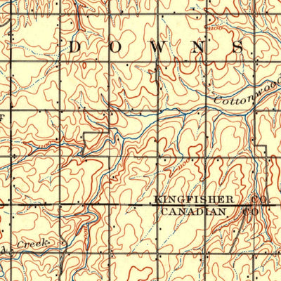 United States Geological Survey Kingfisher, OK (1892, 125000-Scale) digital map