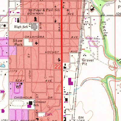United States Geological Survey Kingfisher, OK (1972, 24000-Scale) digital map