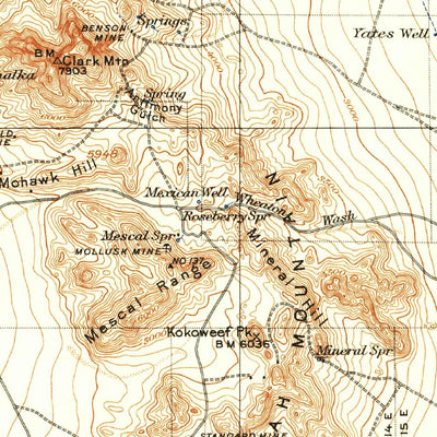 United States Geological Survey Kingman W, CA-NV (1910, 250000-Scale) digital map