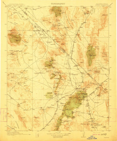 United States Geological Survey Kingman W, CA-NV (1912, 250000-Scale) digital map