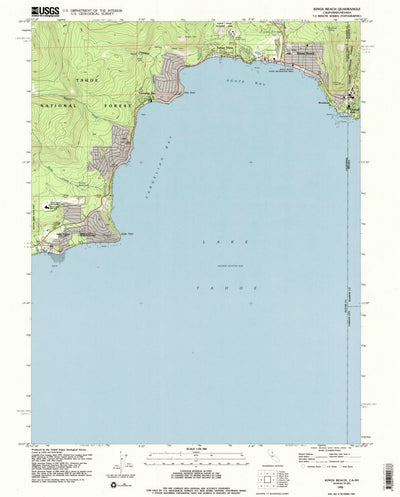 United States Geological Survey Kings Beach, CA-NV (1992, 24000-Scale) digital map