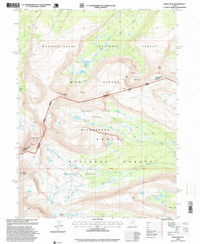 United States Geological Survey Kings Peak, UT (1996, 24000-Scale) digital map