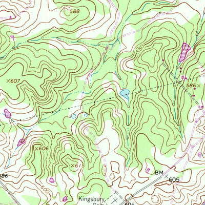 United States Geological Survey Kingsbury, TX (1964, 24000-Scale) digital map