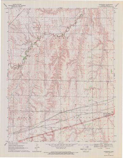 United States Geological Survey Kingsdown, KS (1969, 24000-Scale) digital map