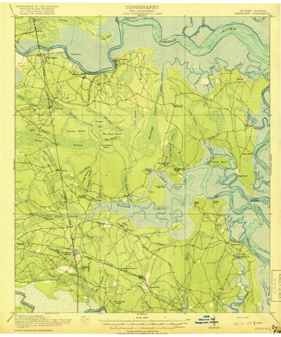 United States Geological Survey Kingsland, GA-FL (1918, 62500-Scale) digital map