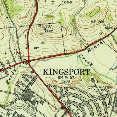 United States Geological Survey Kingsport, TN-VA (1939, 24000-Scale) digital map