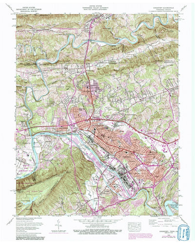 United States Geological Survey Kingsport, TN-VA (1959, 24000-Scale) digital map
