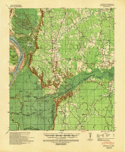 United States Geological Survey Kingston, MS-LA (1939, 62500-Scale) digital map