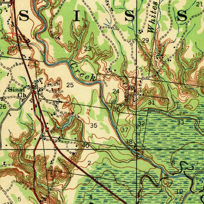 United States Geological Survey Kingston, MS-LA (1939, 62500-Scale) digital map