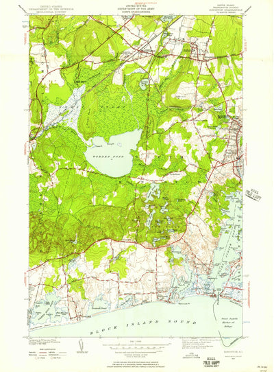 United States Geological Survey Kingston, RI (1942, 24000-Scale) digital map