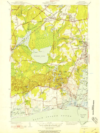 United States Geological Survey Kingston, RI (1942, 31680-Scale) digital map