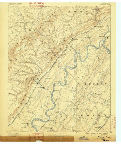 United States Geological Survey Kingston, TN (1887, 125000-Scale) digital map