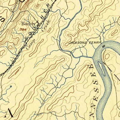 United States Geological Survey Kingston, TN (1887, 125000-Scale) digital map