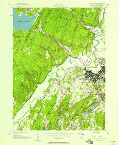 United States Geological Survey Kingston West, NY (1942, 24000-Scale) digital map