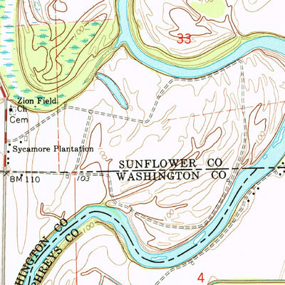 United States Geological Survey Kinlock, MS (1965, 24000-Scale) digital map