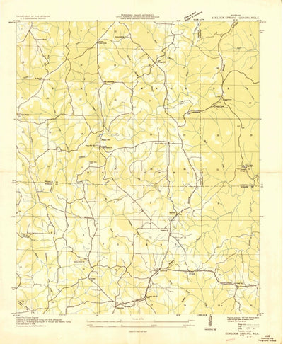 United States Geological Survey Kinlock Spring, AL (1936, 24000-Scale) digital map