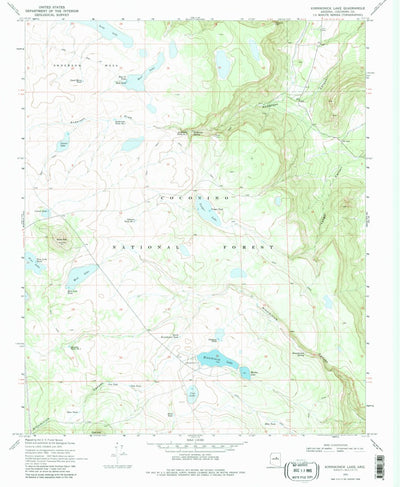 United States Geological Survey Kinnikinick Lake, AZ (1970, 24000-Scale) digital map