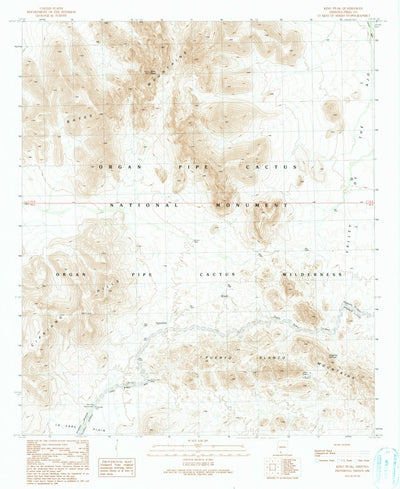 United States Geological Survey Kino Peak, AZ (1990, 24000-Scale) digital map