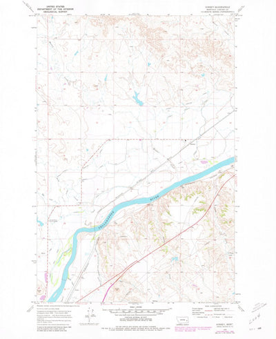 United States Geological Survey Kinsey, MT (1969, 24000-Scale) digital map