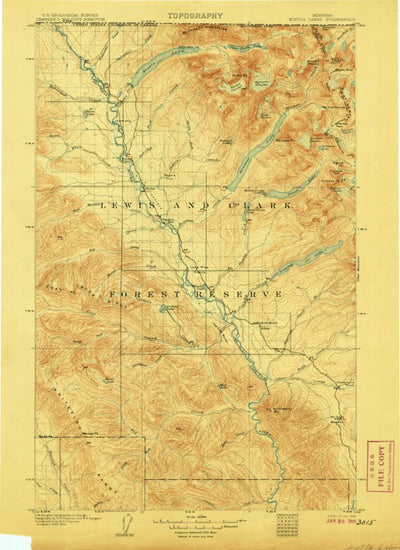 United States Geological Survey Kintla Peak, MT (1906, 125000-Scale) digital map