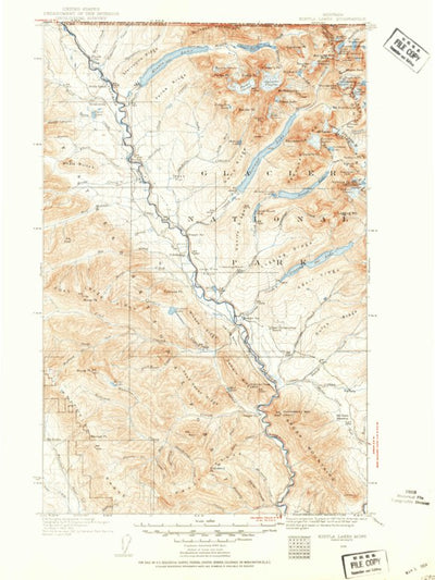 United States Geological Survey Kintla Peak, MT (1938, 125000-Scale) digital map