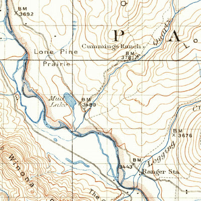 United States Geological Survey Kintla Peak, MT (1938, 125000-Scale) digital map