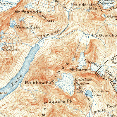 United States Geological Survey Kintla Peak, MT (1938, 125000-Scale) digital map