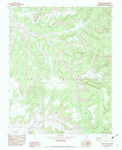 United States Geological Survey Kinusta Mesa, AZ (1982, 24000-Scale) digital map