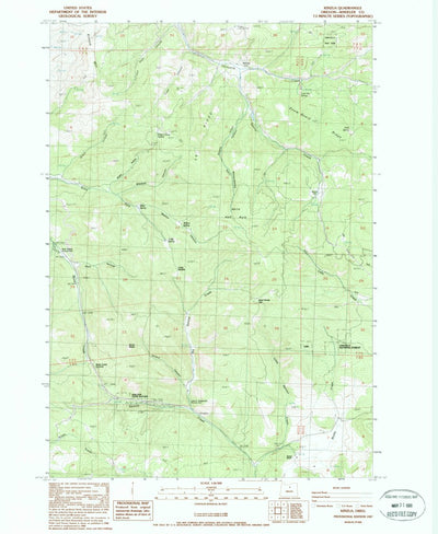 United States Geological Survey Kinzua, OR (1987, 24000-Scale) digital map