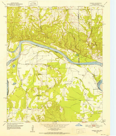 United States Geological Survey Kiomatia, TX-OK (1951, 24000-Scale) digital map