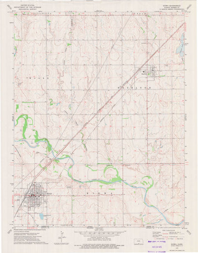 United States Geological Survey Kiowa, KS (1972, 24000-Scale) digital map