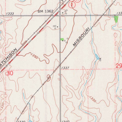 United States Geological Survey Kiowa, KS (1972, 24000-Scale) digital map