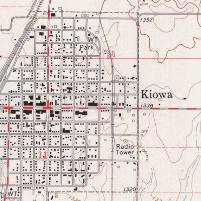 United States Geological Survey Kiowa, KS (1972, 24000-Scale) digital map