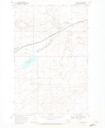 United States Geological Survey Kipp Lake, MT (1968, 24000-Scale) digital map