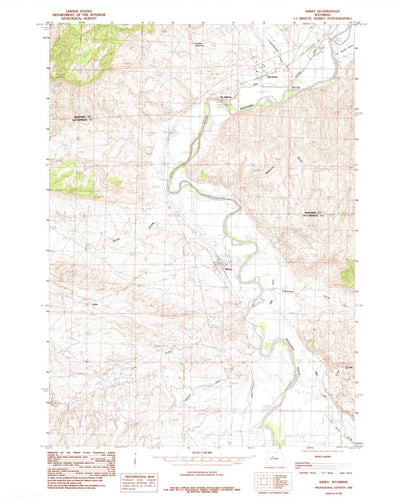 United States Geological Survey Kirby, WY (1985, 24000-Scale) digital map